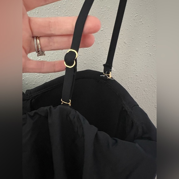 New La Blanca Island Goddess Ruffle Bandeau One Piece in Black - Picture 6 of 9